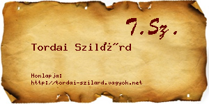 Tordai Szilárd névjegykártya