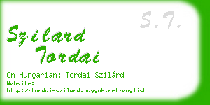 szilard tordai business card